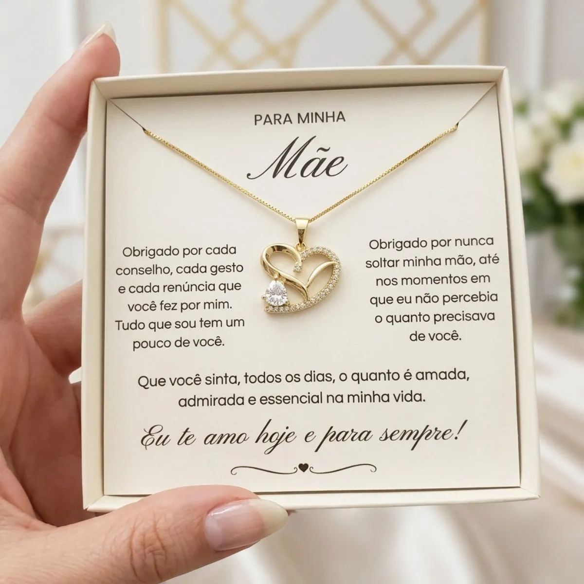 Colar Presente Dia Das Mães Banhado A Ouro 18k Com Mensagem